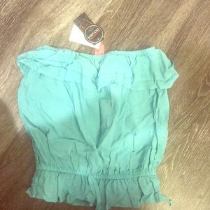 Crop top tube top teal